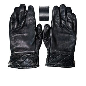 Harley-Davidson Black Genuine Sheepskin Leather Quilted Gloves Size Small